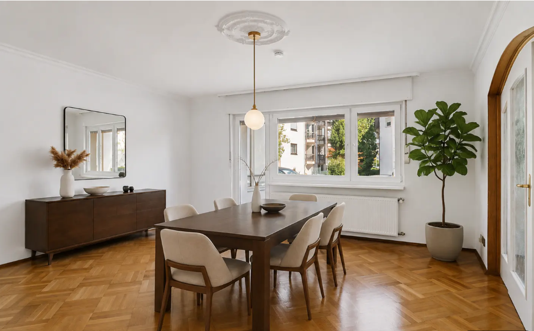 Stylish 3-room apartment with fireplace and balcony in Geneva