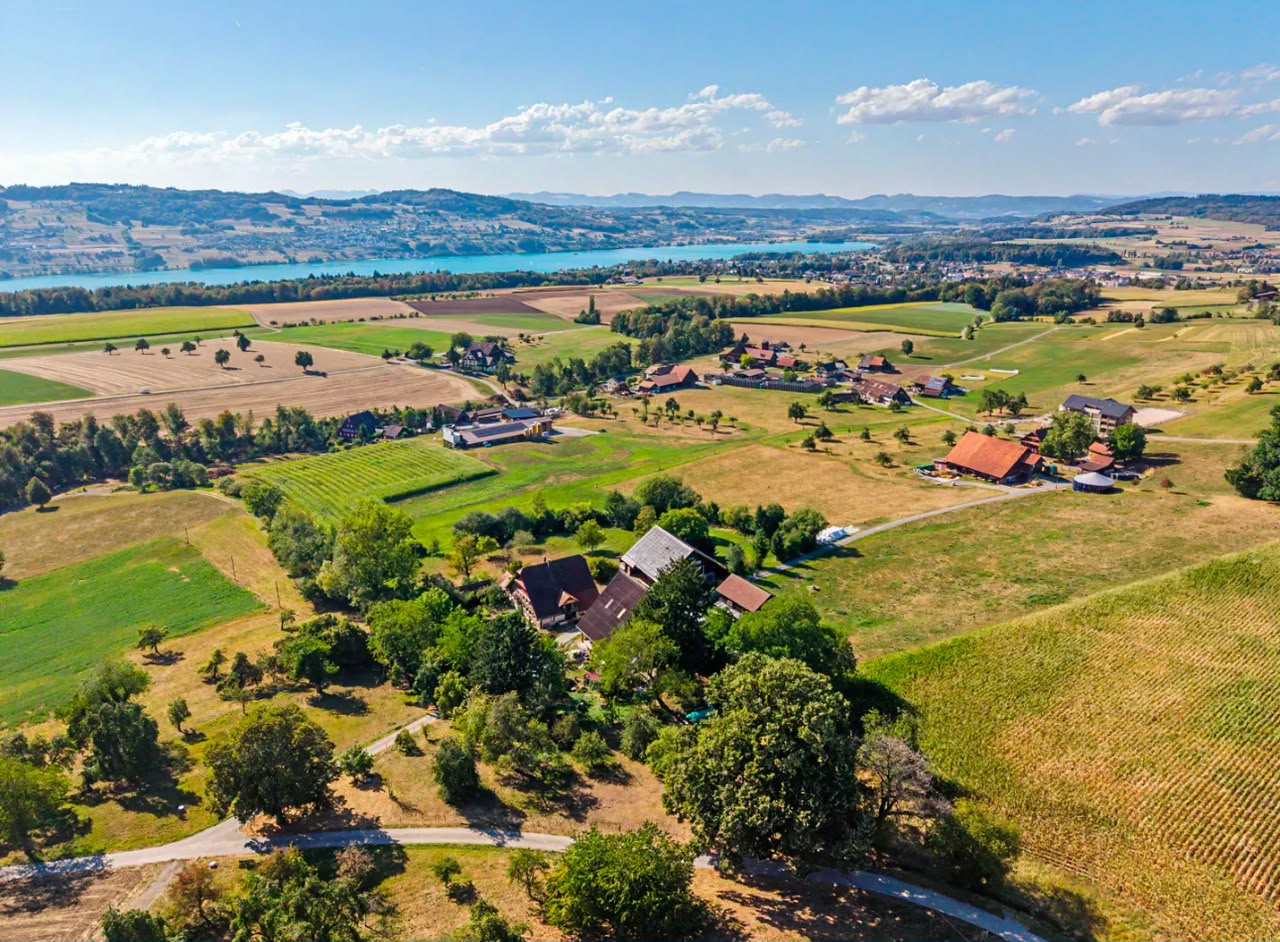 Characterful semi-detached house: privacy, panoramic views & own organic farmland