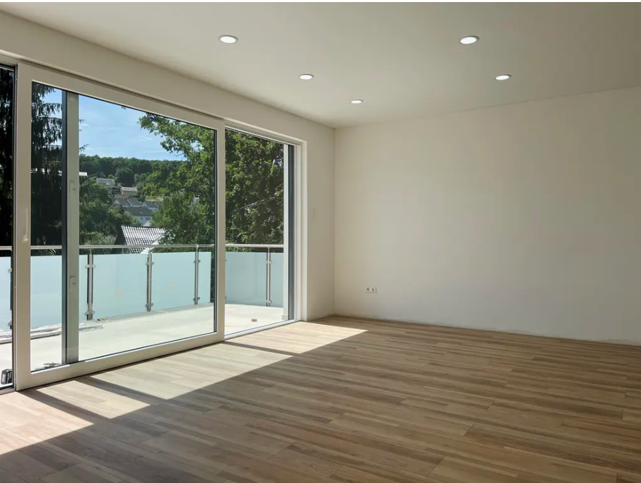 Modern family house built with energy-efficient new-build standard.