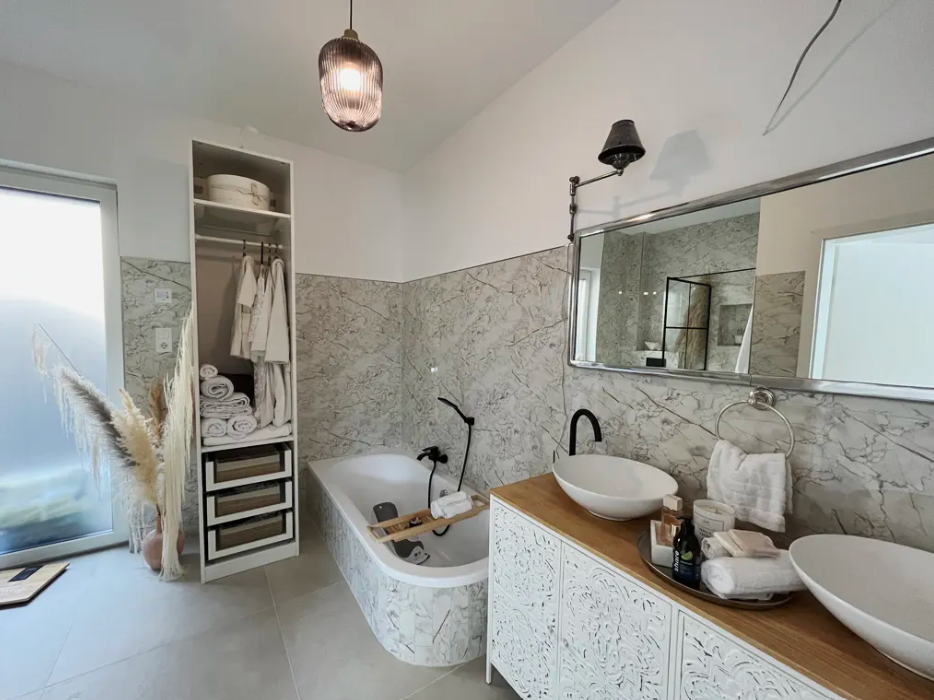 Modern family house built with energy-efficient new-build standard.